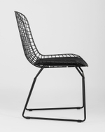 Стул обеденный Bertoia черный с черной подушкой 4 шт