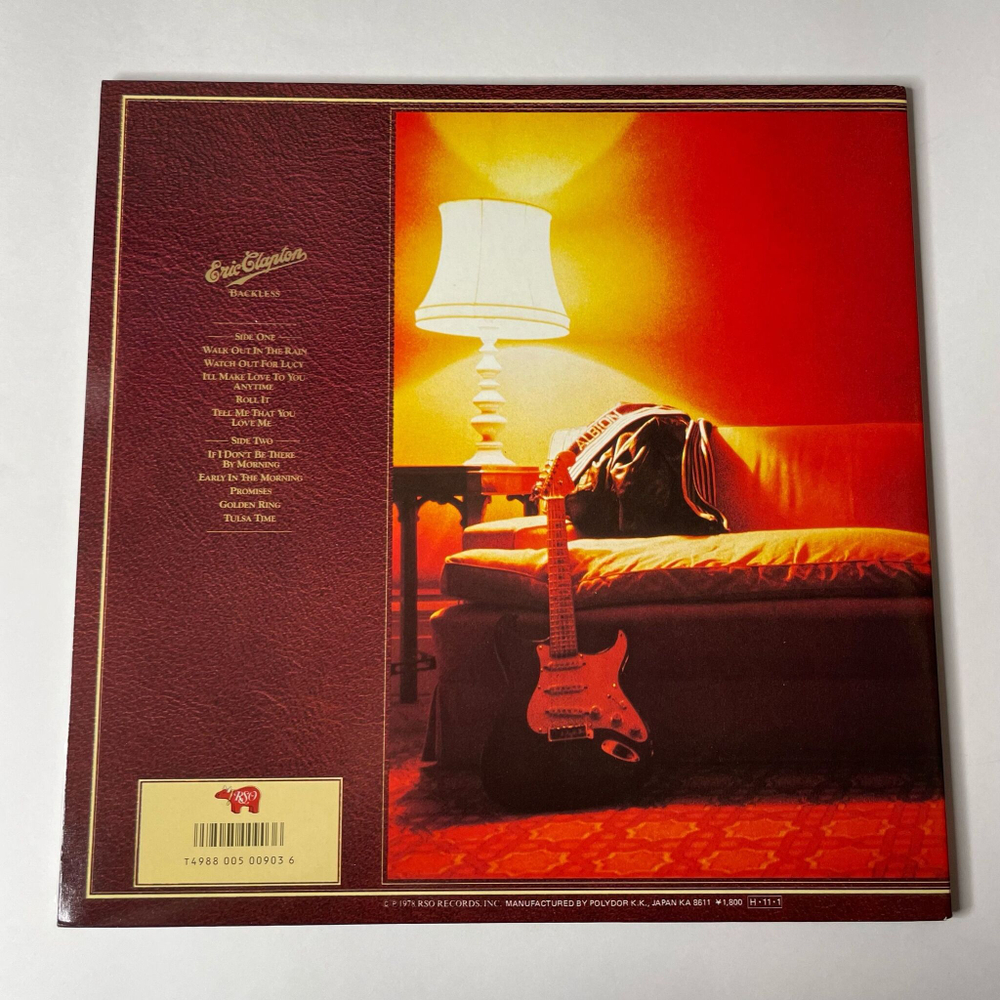 Винтажная виниловая пластинка LP Eric Clapton Backless (Japan 1986) (Obi) Walk Out In The Rain
