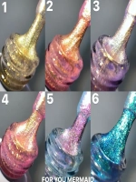 FOR YOU Набор гель лак для ногтей с блестками Mermaid 6 шт