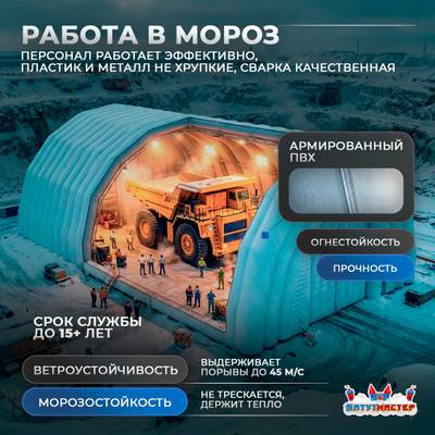 Пневмокаркасный ремонтный ангар  «Новый Ресурс» 25×12×9 м