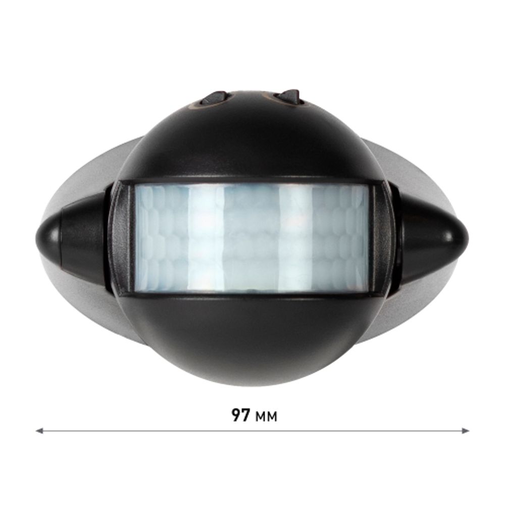 Датчик движения ЭРА MD 03 настенный инфракрасный 1200 Вт угол 180 градусов IP44, черный