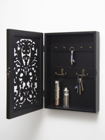 Ключница настенная "Прованс" 34*24*7см, из массива дерева с резной дверцей