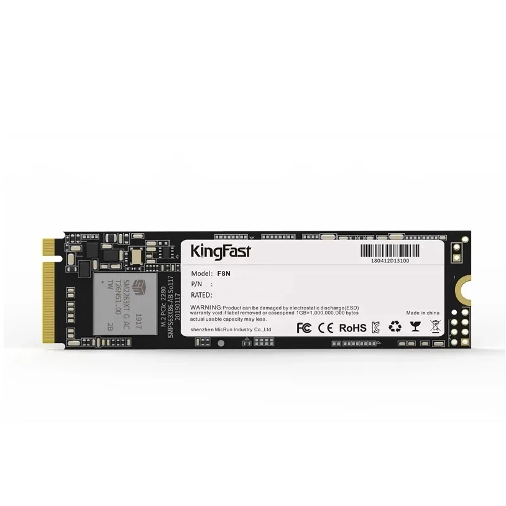 SSD KingFast 1Тб, M.2 2280, NVMe, Bulk, TLC, PCIe4.0, Чтение:7000мб/с, Запись:6500мб/с (KF2321DCM02BF-1TB)