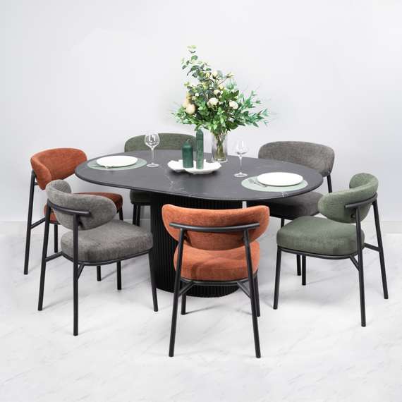 Стул Arvo терракотовый шенилл с черными ножками