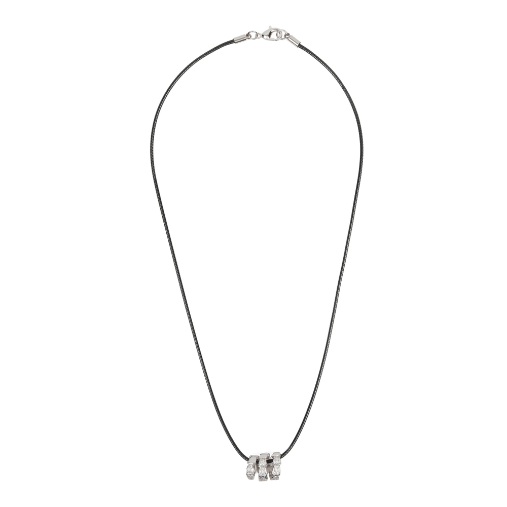 Подвеска змея в камнях на шнурке, серебро