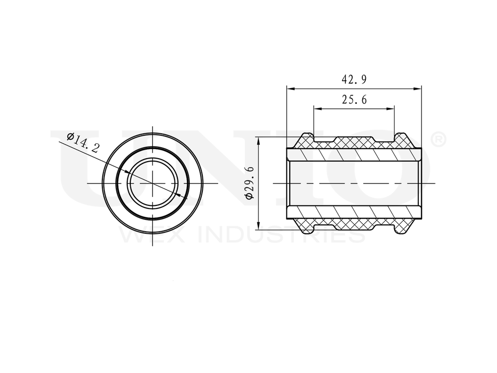 Сайлентблок задней поперечной тяги UNIO RMP-20669