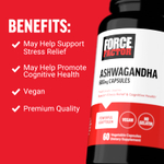 Force Factor, ашваганда, 600 мг, 60 вегетарианских капсул