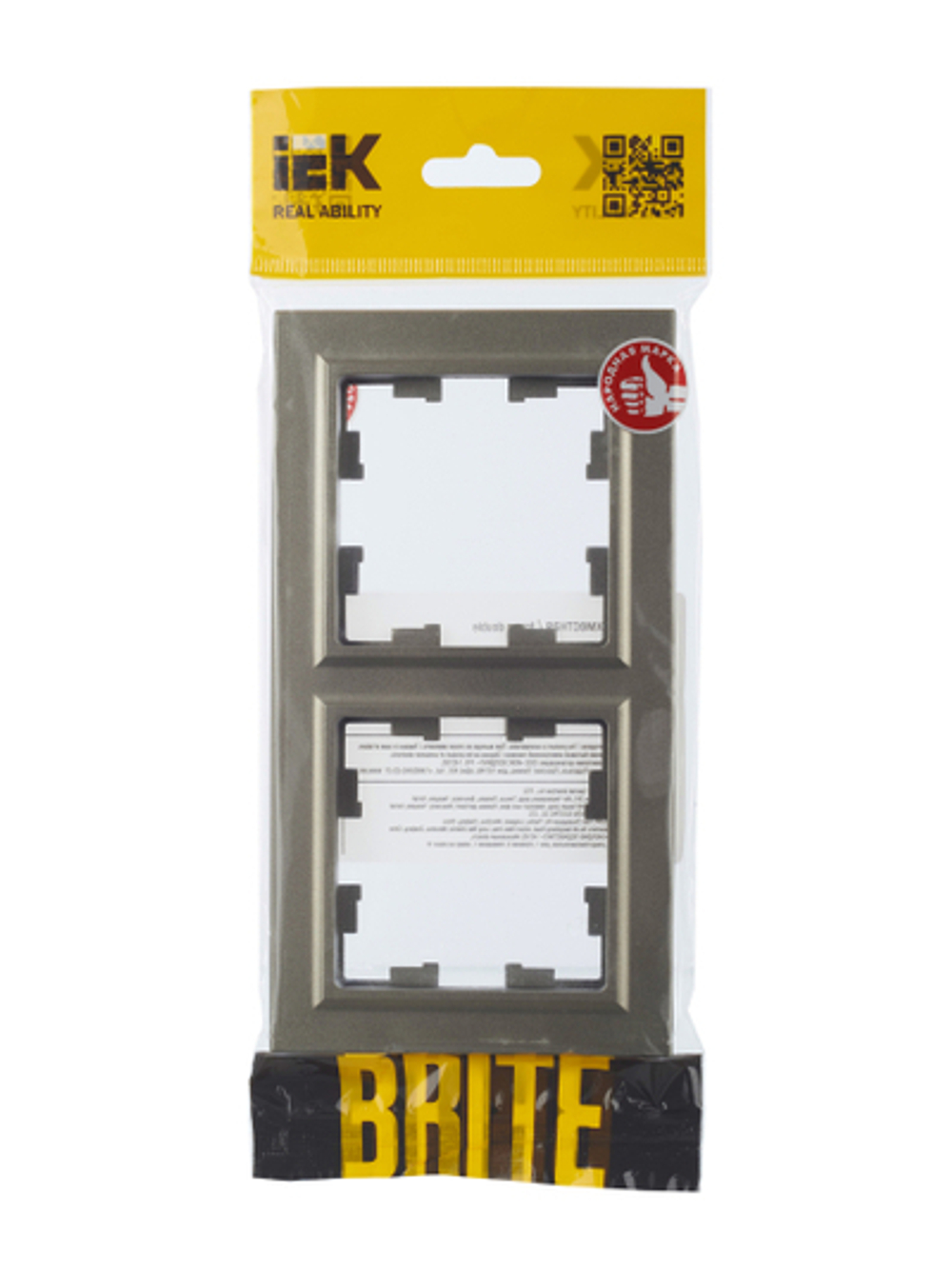 BRITE Рамка 2-местная РУ-2-БрШ шампань IEK