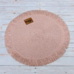 Салфетка на стол 38см плетеная «Бохо» пудровый