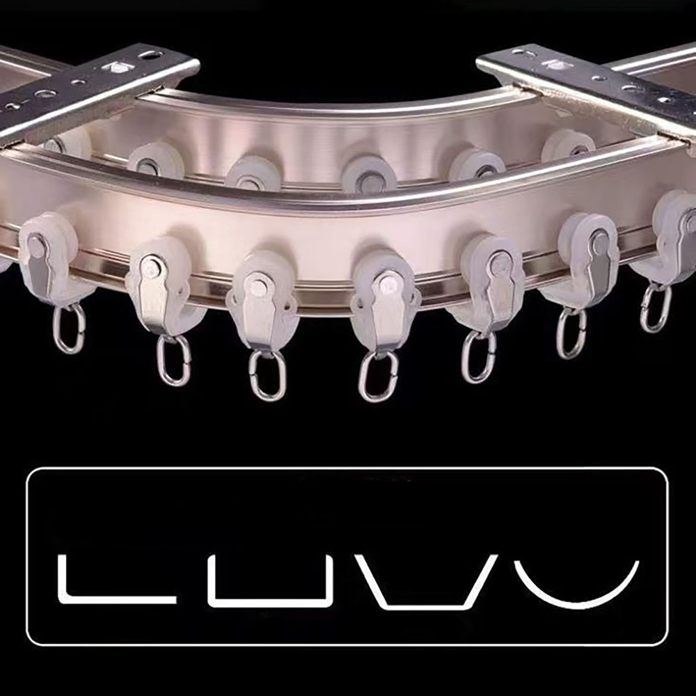 Изогнутый алюминиевый карниз для штор, тихий ход