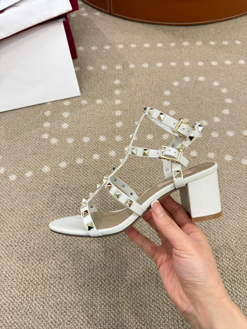 Valentino Rockstud Sandal 6 cm