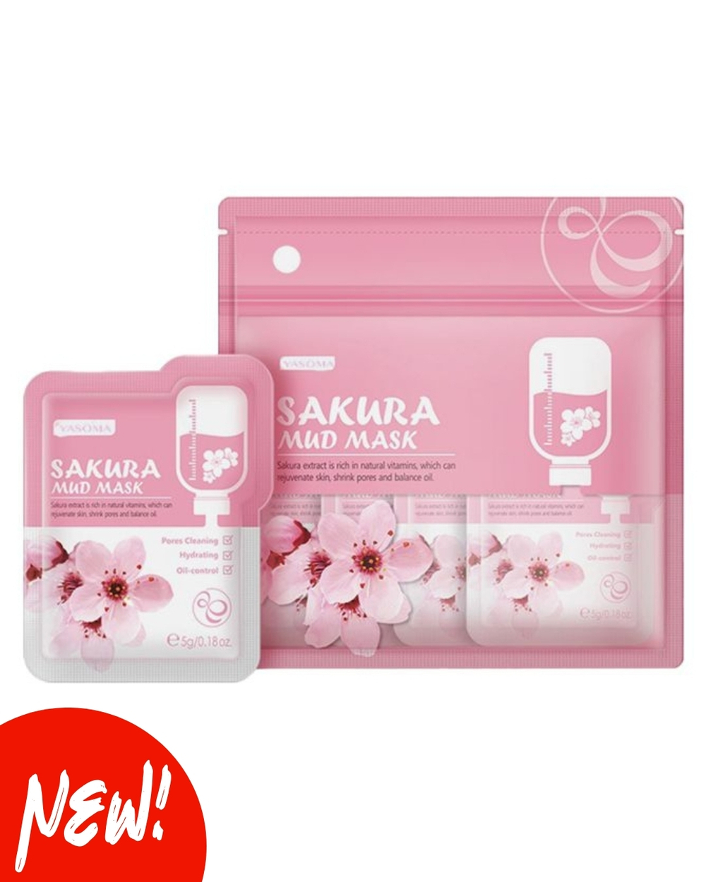 Глиняная маска для лица с сакурой