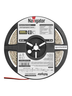 Лента светодиодная 71 426 NLS-5050WW60-14.4 IP20 12B R5 14.4Вт/м (уп.5м) Navigator 71426