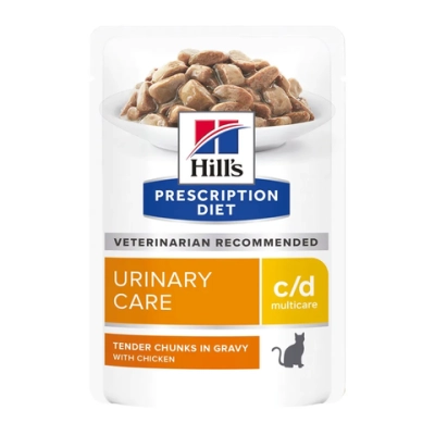 Пауч для кошек Hill`s Prescription Diet c/d Multicare, профилактика МКБ, растворение струвитов, с курицей