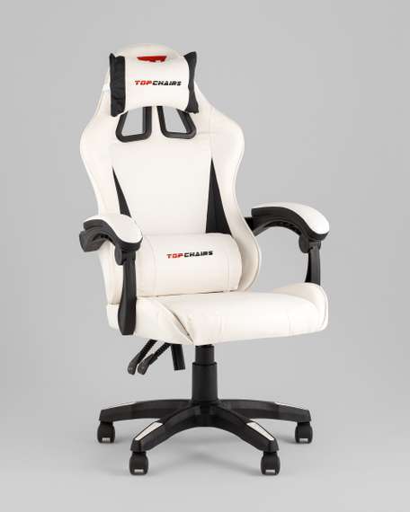 Кресло спортивное TopChairs Phantom бело-черный