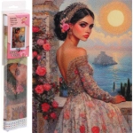 Алмазная мозаика в рулоне 30*40см полная выкладка «DIAMOND», Принцесса Азалия