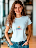 Футболка больших размеров с принтом лотос