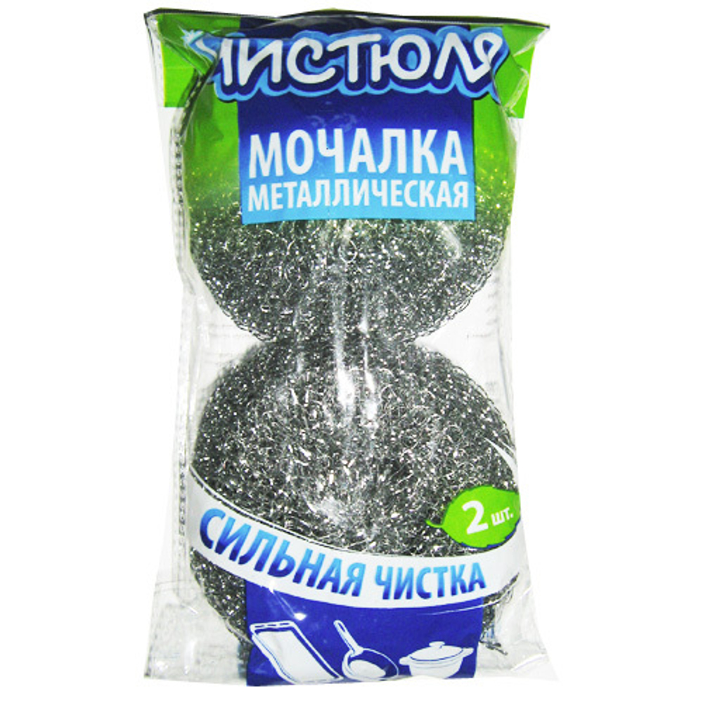 ЧИСТЮЛЯ Мочалка металл. 2шт д/сильных загряз.