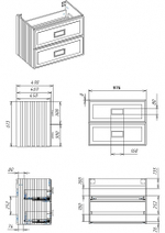 Тумба с раковиной La Fenice Cubo 100 см FNC-01-CUB-BG-100-2 матовая синяя