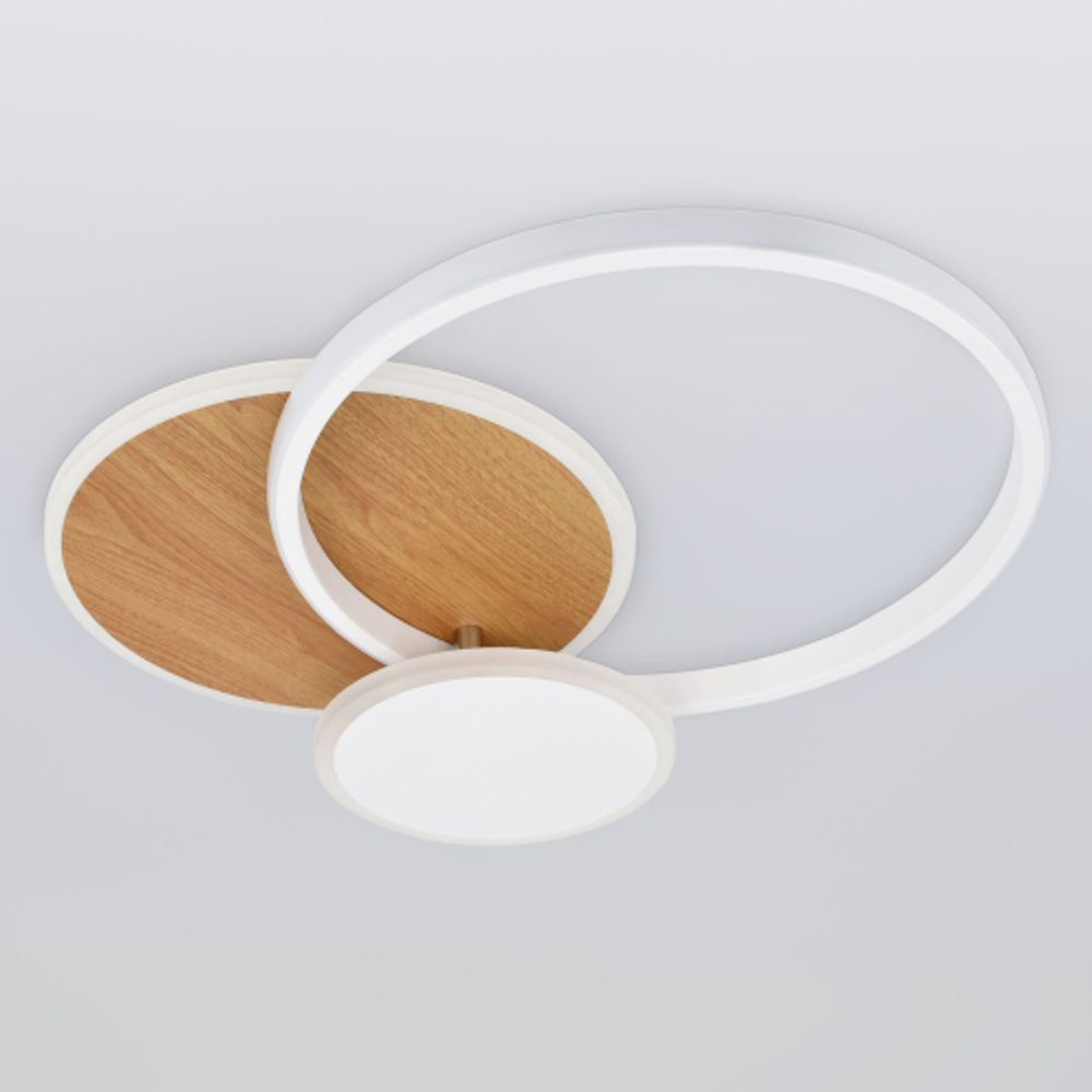 Светильник потолочный светодиодный ЭРА Модерн City CLL-1-60-RC WH+Wood с ДУ 3K-6,5K белый-золото | Светильники SPB-6 с ДУ