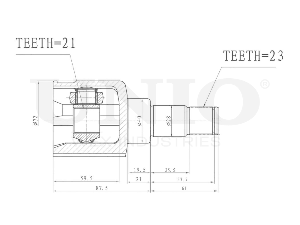 ШРУС внутренний левый UNIO CVJ-30054