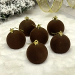 Набор шаров VELOUR «Нежный бархат» 6 см (набор 6 шт), Шоколад