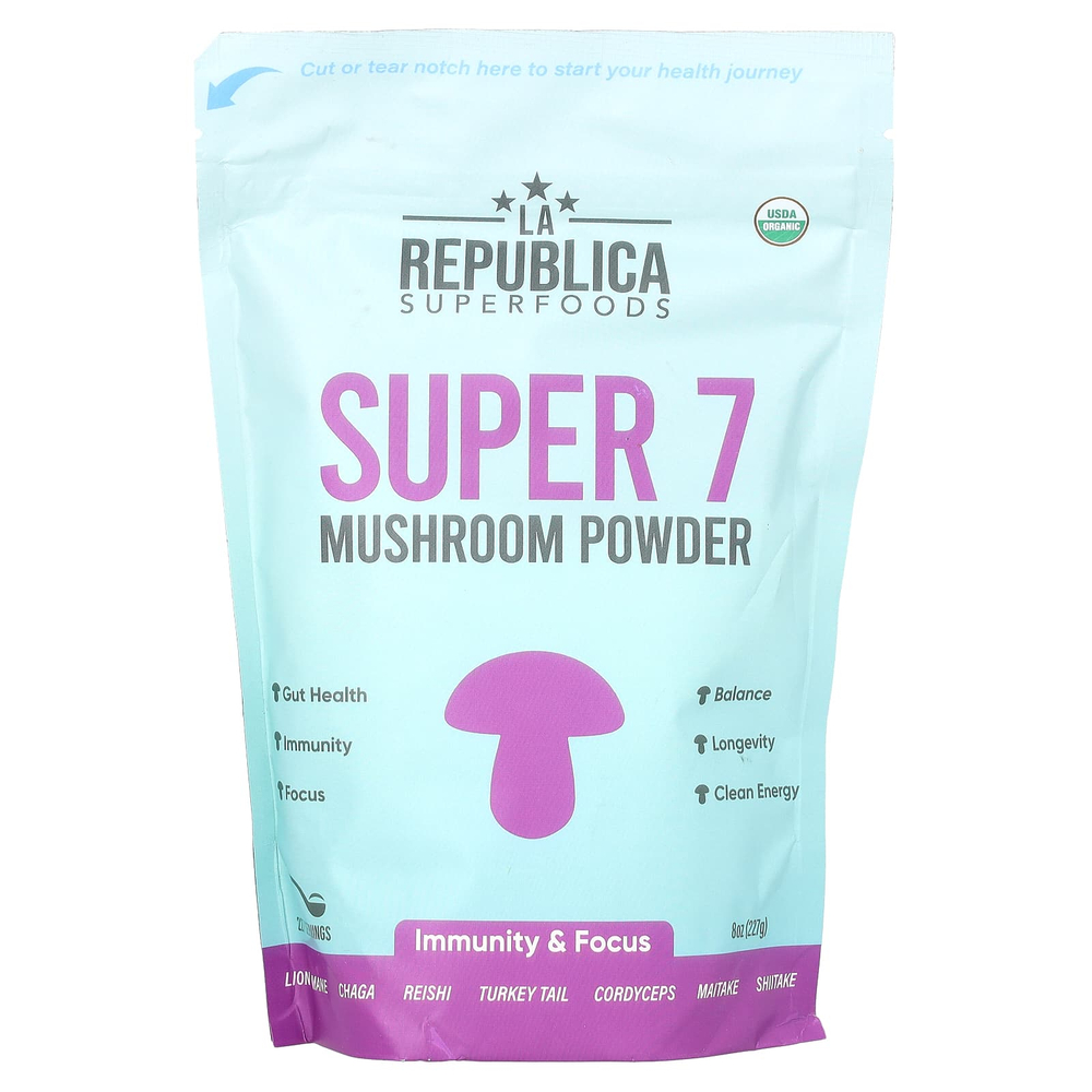 La Republica, Super 7, грибной порошок, 227 г (8 унций)