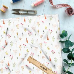 Ткань шелк Армани мелкие карандашные цветы на поле