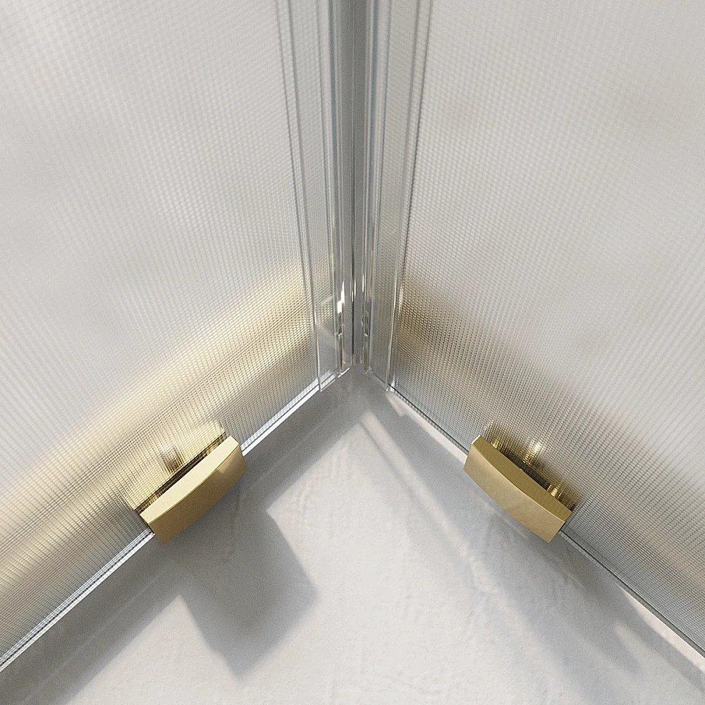 Душевой уголок BelBagno Luce A-2-90-P-ORO 90x90 стекло рифленое/профиль золото