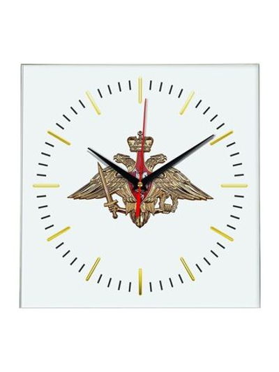 Настенные часы "Эмблема Вооруженные силы 03 48" Декор для дома, подарок