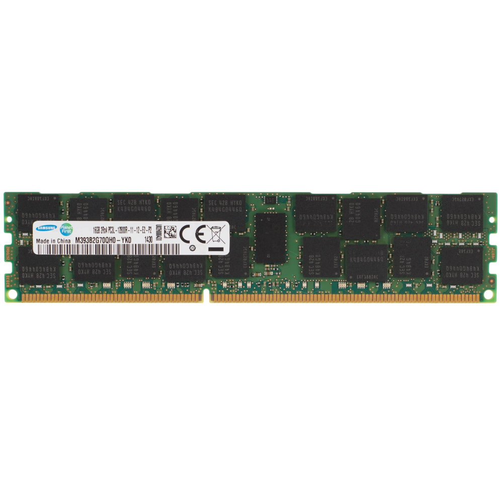 Серверная оперативная память DIMM DDR3L 16Gb, 1600Mhz, Samsung ECC REG CL11 1.35V (M393B2G70QH0-YK0)