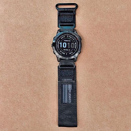 Нейлоновый ремешок Hemsut Rugged 22 мм для Garmin Fenix 7 6 5, Epix Gen 2 47mm, MARQ, Instinct, Forerunner (Черный)