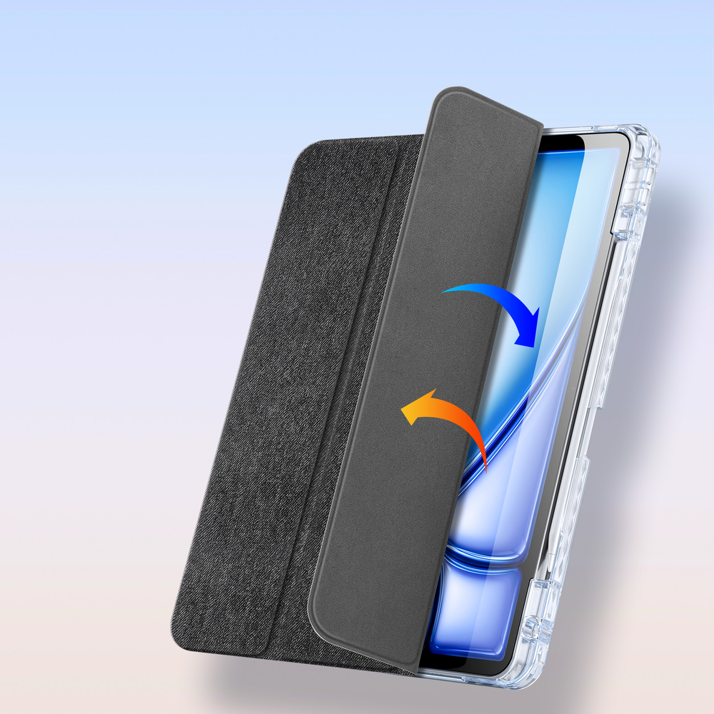 Чехол книжка черного цвета для iPad Air 13 (2024-) и iPad Pro 12.9 (2018, 2020, 2021, 2022), серия Unid Series Case от Dux Ducis