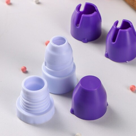 Адаптер для кондитерского мешка, две насадки + колпачок