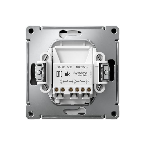 Выключатель 2-кл. ArtGallery (сх. 5а) 10AX с подсветкой быстрозажим. клем. механизм карбон SE GAL001053S