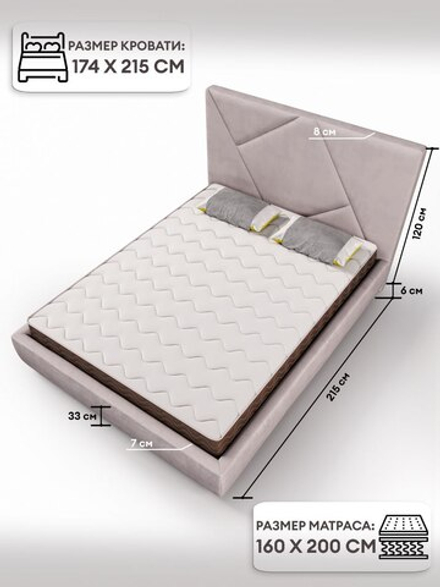 Стелла (Rossa) Кровать двуспальная с основанием 1400мм/1600мм/1800мм