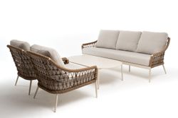 "Венеция" лаунж-зона из искусственного ротанга, цвет соломенный