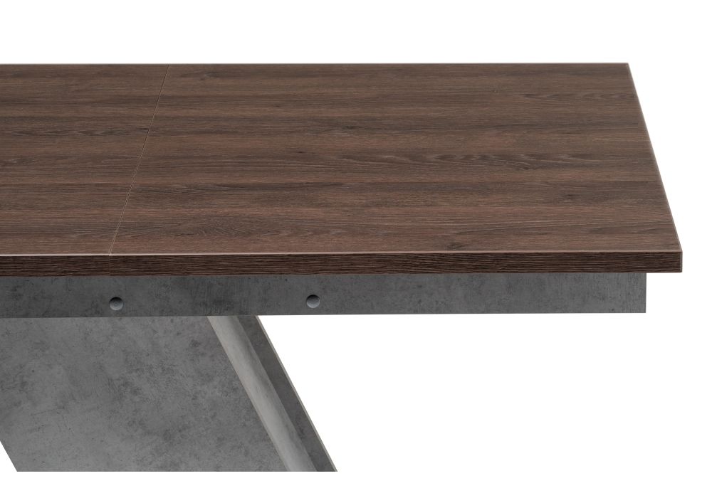 Стол на тумбе Тирион 120(160)х80х78 бетон чикаго серый / дуб табак гладстоун