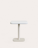 Уличный стол Dina белый из цемента и стали со столешницей 70х70 см