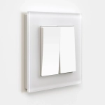 Выключатель двухклавишный (белый матовый) W1120061