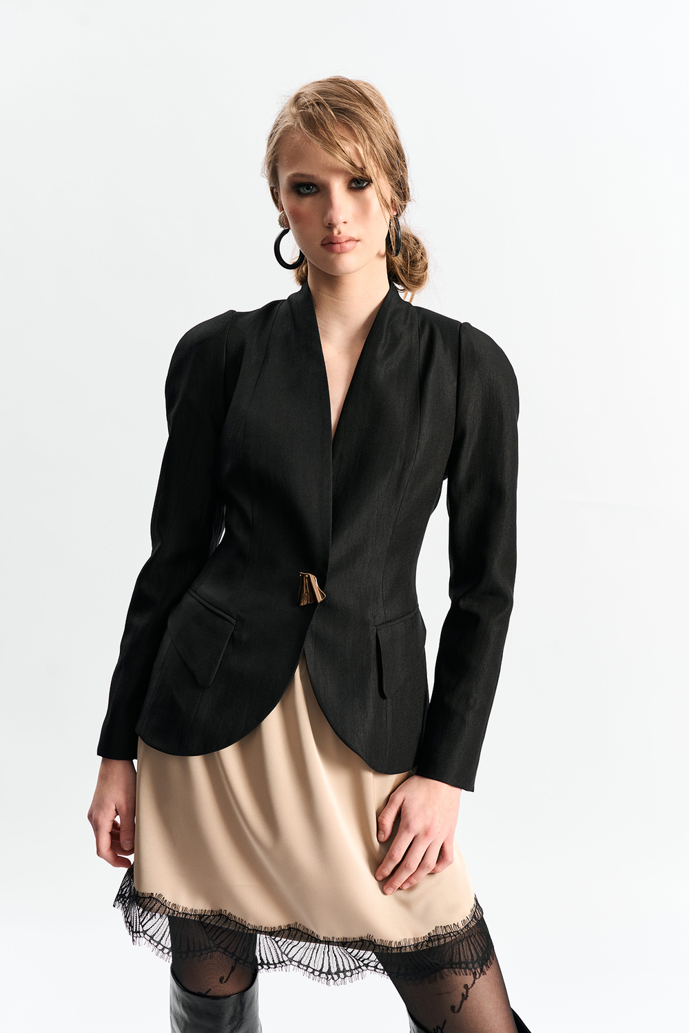 Мини-юбка с кружевом 1264 золото