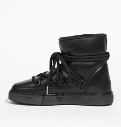 Высокие кожаные кеды INUIKII 75202-087 Sneaker Full Leather Black на меху