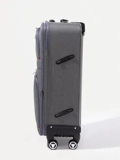 Чемодан большой 28", отдел на молнии, 2 наружных кармана, кодовый замок, цвет серый