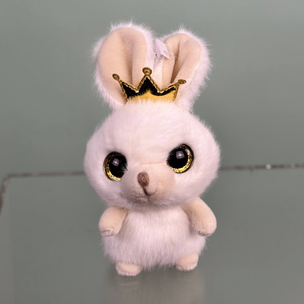 Мягкая игрушка кремовая "Зайка в короне"