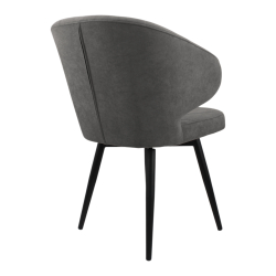 Стул поворотный "Милтон 360" (арт. 357П), велюр Бренди В28 антрацит, ножка круглая черная