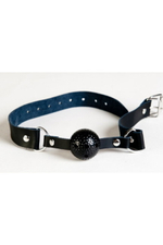 Черный кляп на кожаном ремешке Theatre (Цвет: черный)