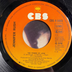 Винтажная виниловая пластинка LP Jennifer Rush The Power Of Love (Orchestral Remix) (Germany 1984) 7 дюймов, 45 RPM, Single