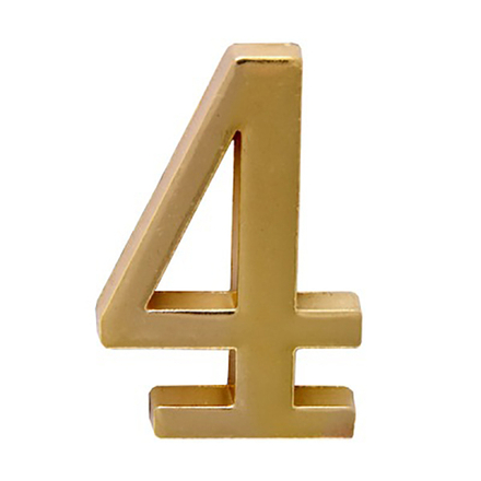 Цифра дверная Аллюр 4, на клеевой основе, золото