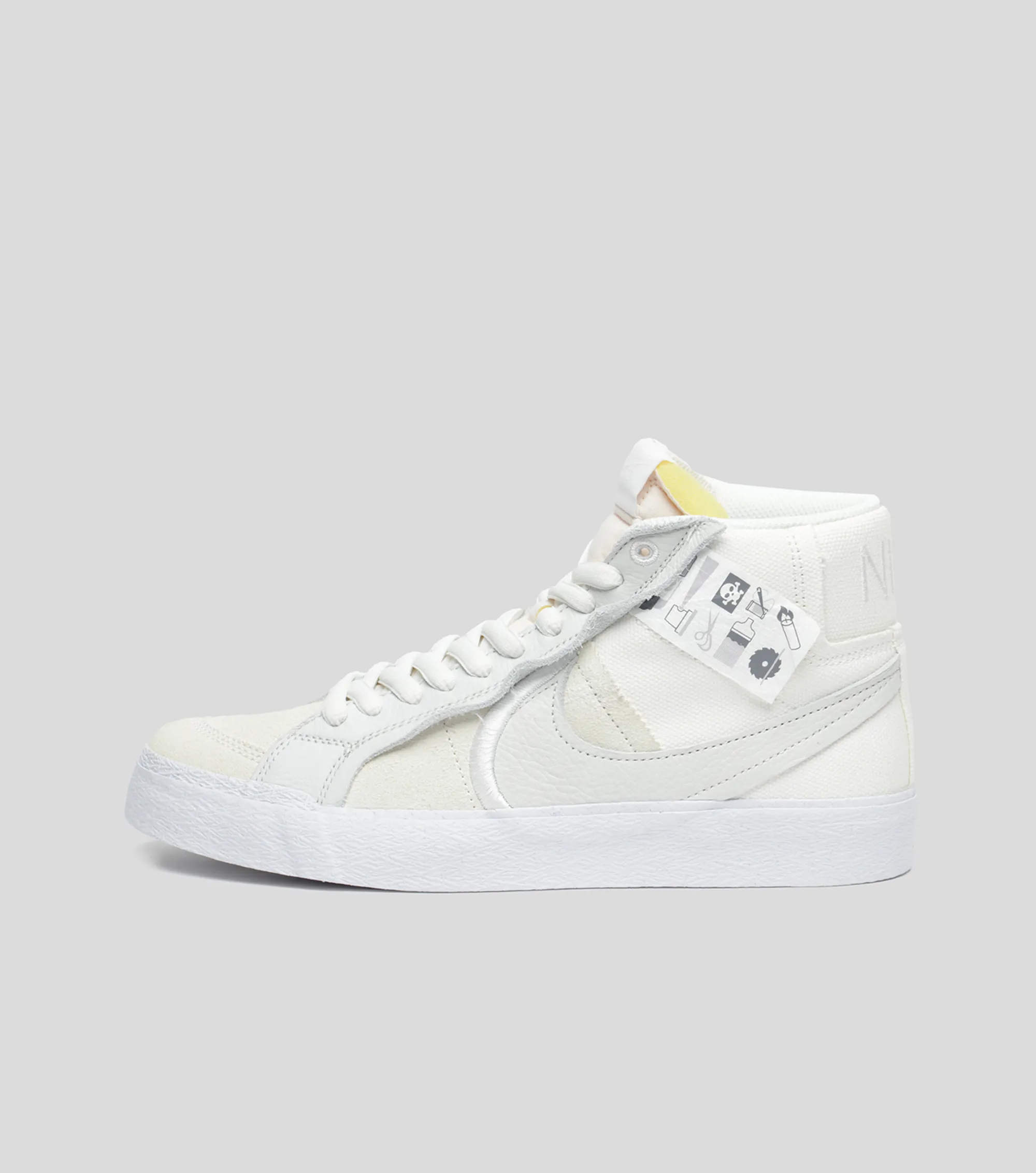Nike SB Blazer Mid Warning Label Summit White 6495