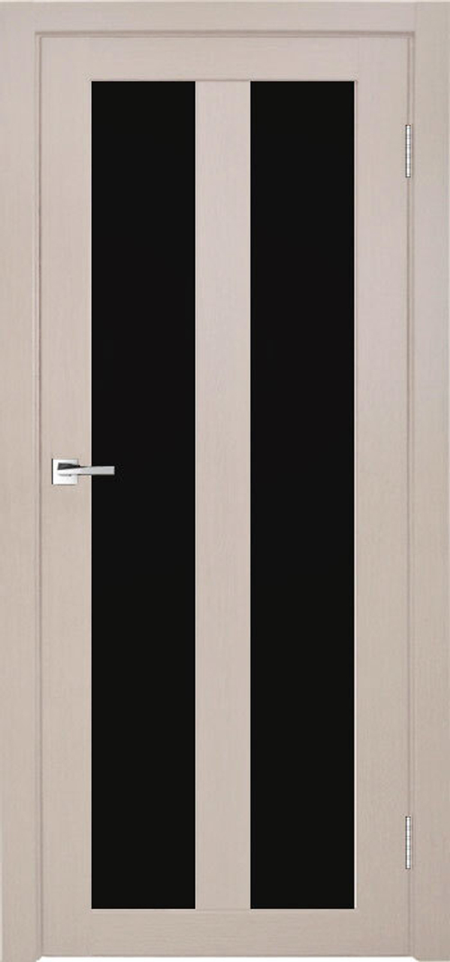 Межкомнатная дверь Z-5 / Цвет тон Кремовая лиственница / Остекление "Лакобель черное" / Двери Верда